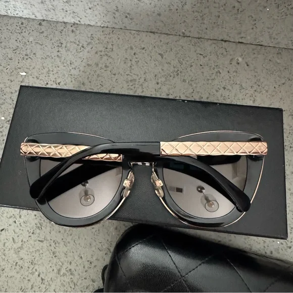 Chanel CC Cat Eye Quilted Sunglasses